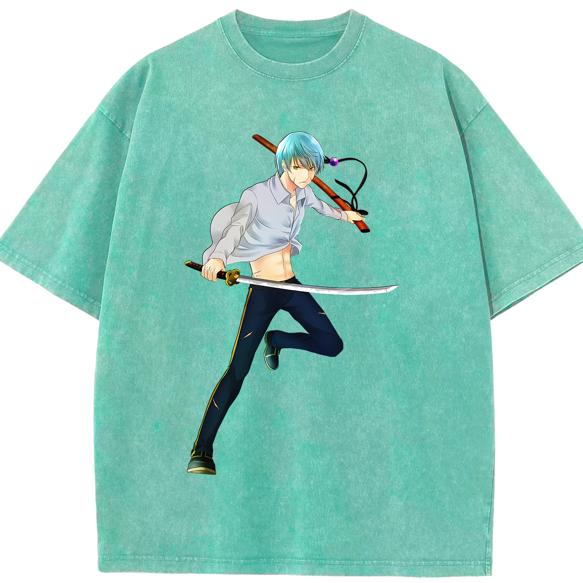 （画像用） 刀剣乱舞 Touken Ranbu 綿100% ヴィンテージ風 半袖Tシャツ（フロントプリント）